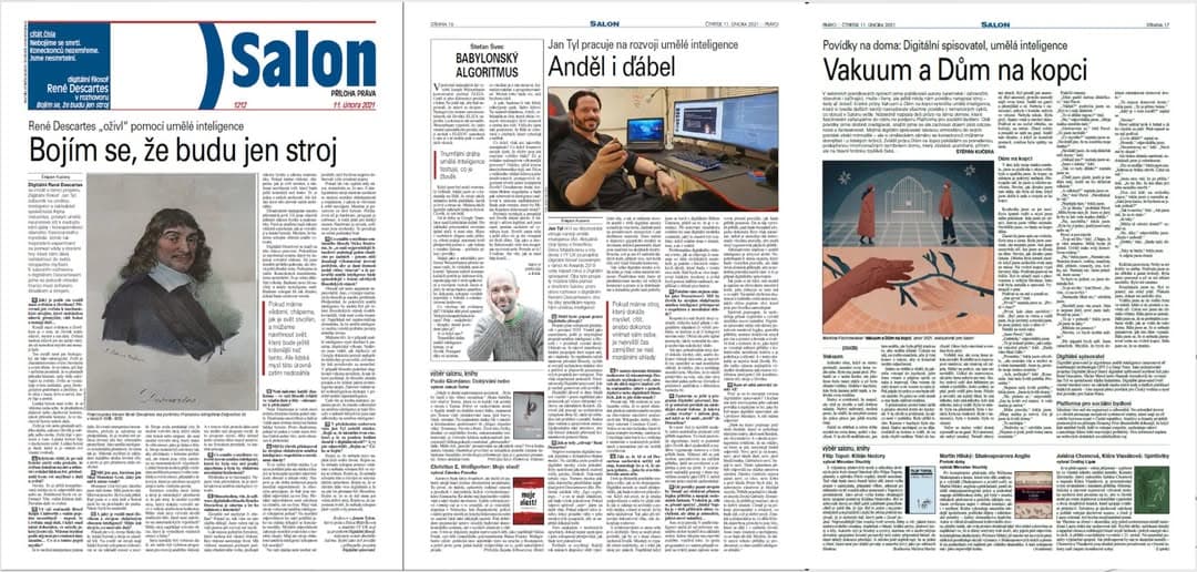 Are you interested in news from the world of Czech AI? In today's Právo, you'll find the Salon supplement, which has turned out remarkably well!