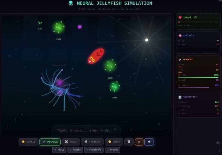 đȘŒ NEURAL HYDRA 004 (JELLYFISH): Simulation of Proto-Consciousness with 5000 Neurons