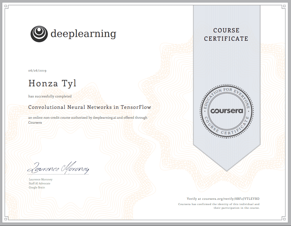 Today I Completed Another Course Specialising in Machine Learning with TensorFlow