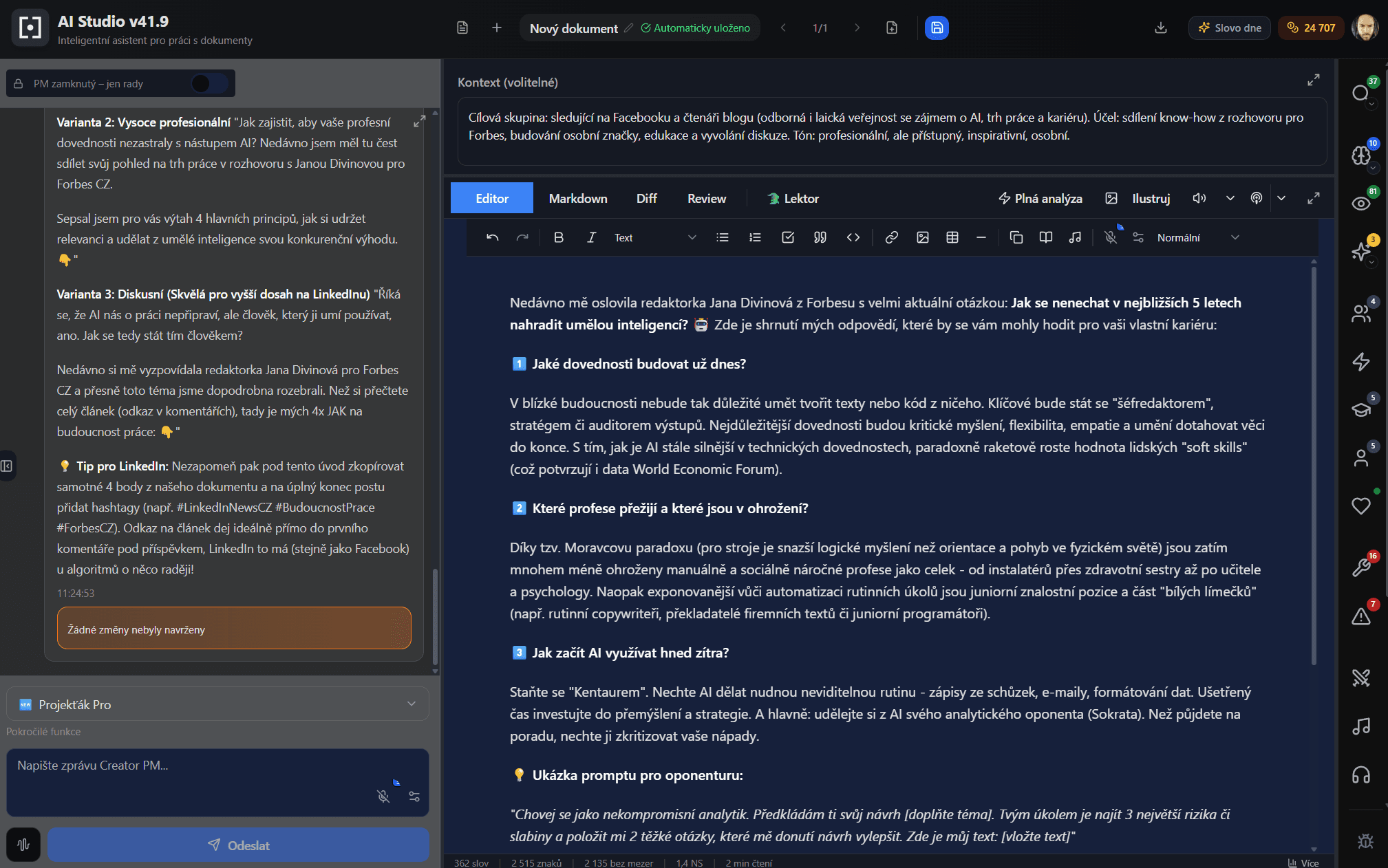 AI Studio — Chytrá práce s dokumenty