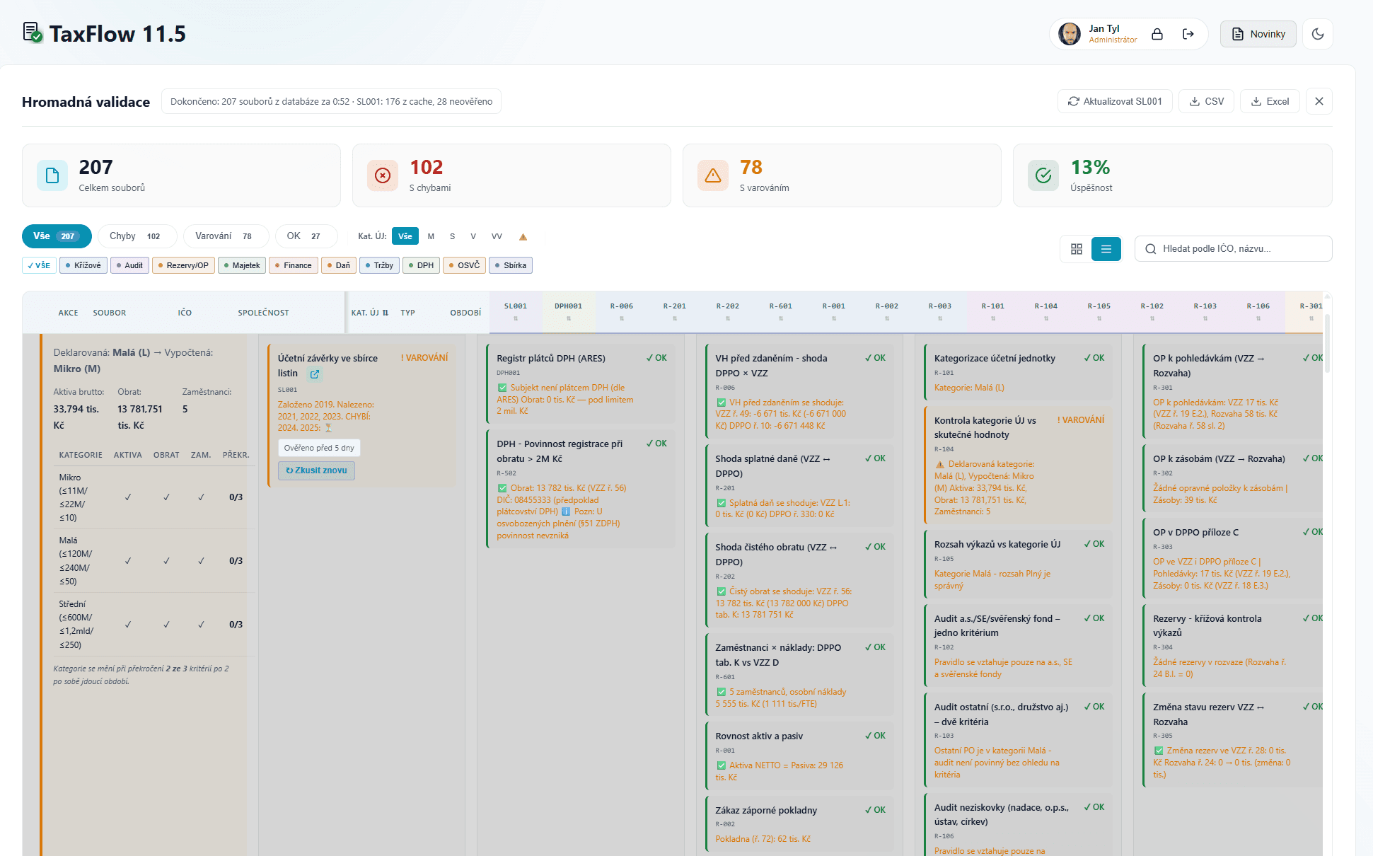 TaxFlow — Hromadná validace daňových přiznání