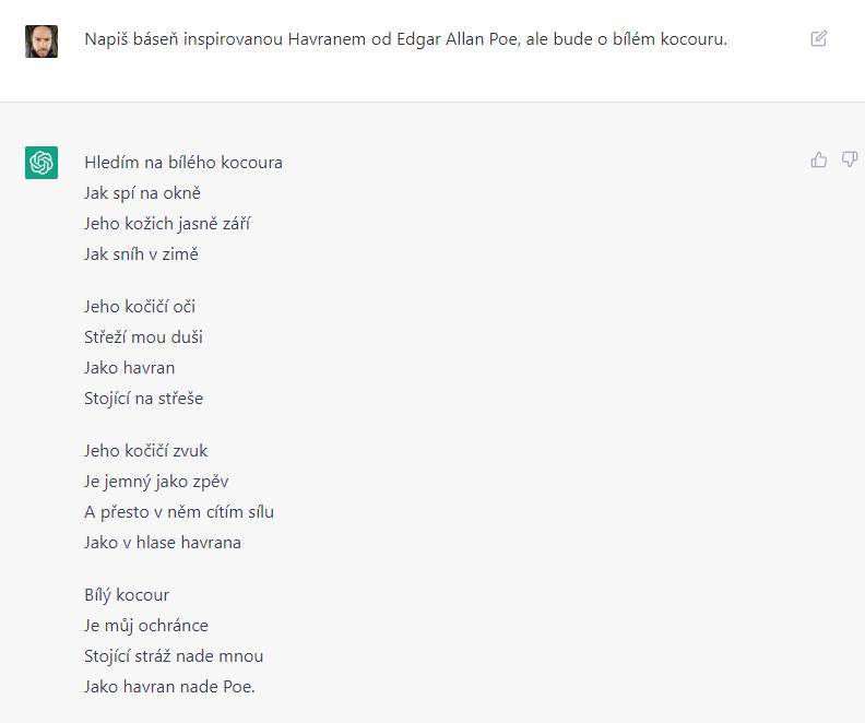 Několik ukázek ChatGPT