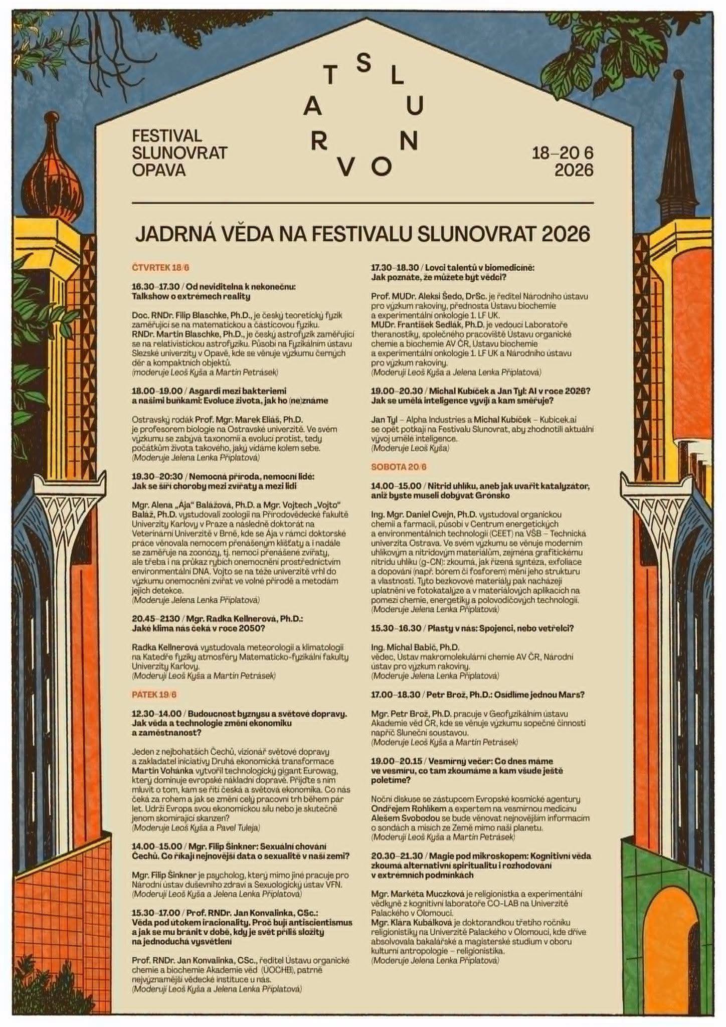 Program Jadrné vědy na festivalu Slunovrat 2026 v Opavě